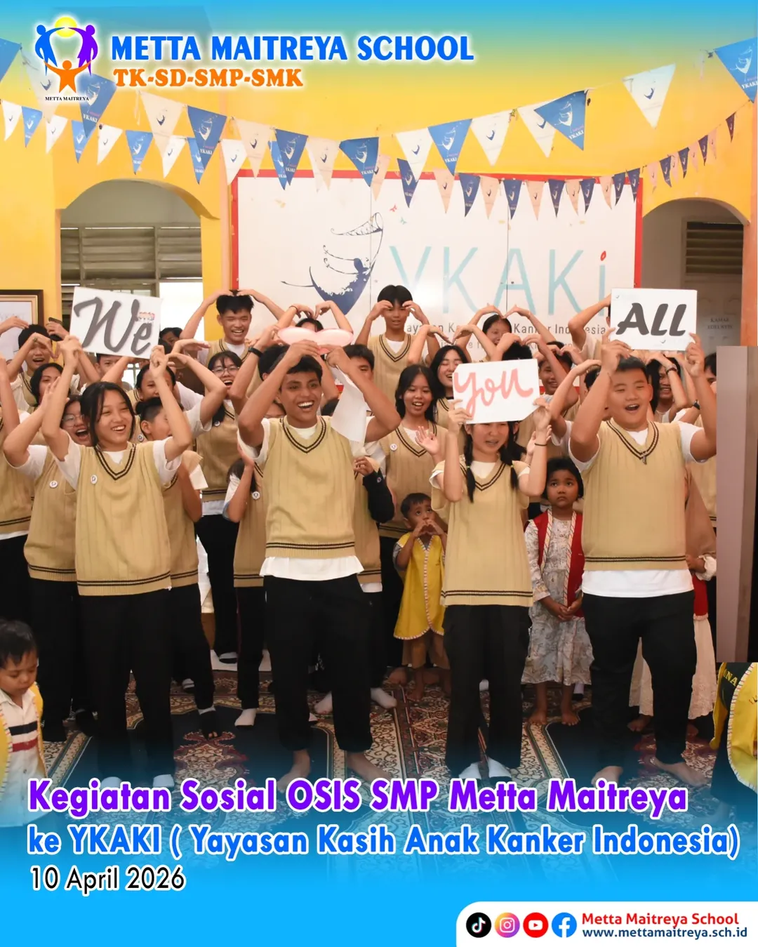 Kunjungan Bakti Sosial Osis SMP Metta Maitreya ke Yayasan Kasih Anak Kanker Indonesia(YKAKI)